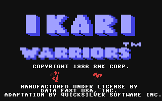 Ikari Warriors Title Screen